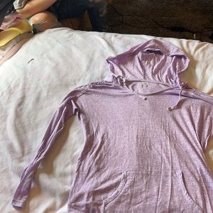 Purple work out over shirt